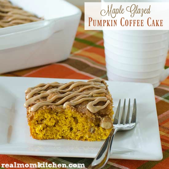 Maple Glazed Pumpkin Coffee Cake | realmomkitchen.com