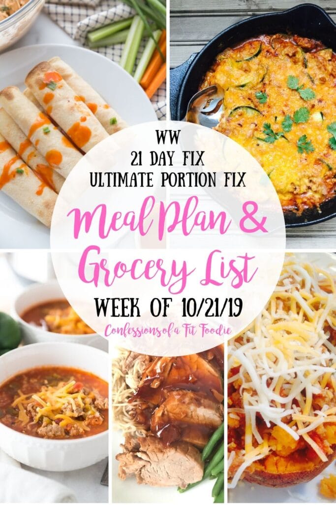 A Pinterest Collage of Healthy Meal Plan Recipes from the Blog Confessions of a Fit Foodie