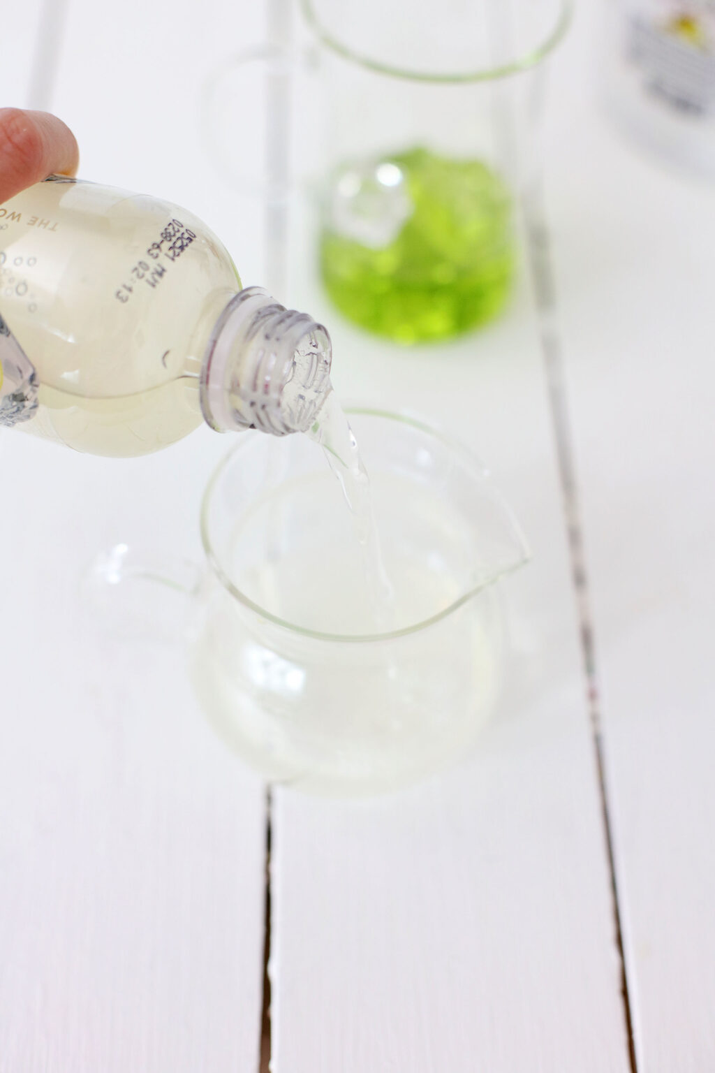 lemonade being poured in glass