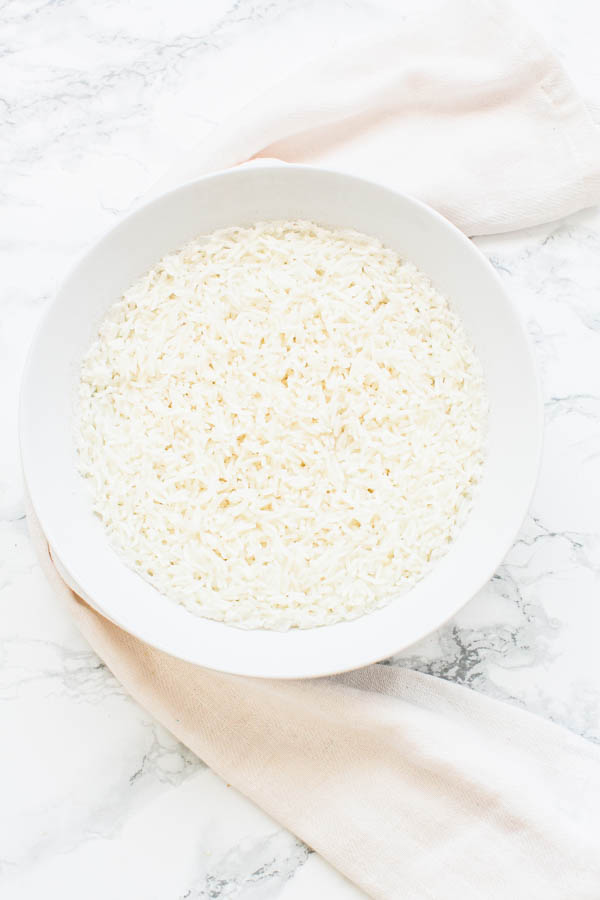 Basmati rice cooked in microwave. Quick and easy to prepare.