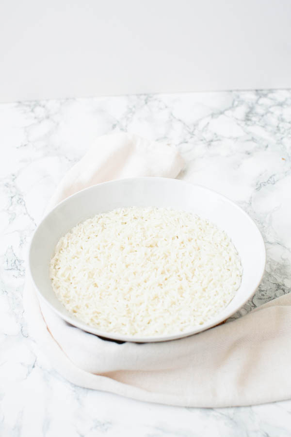 Basmati rice cooked in microwave