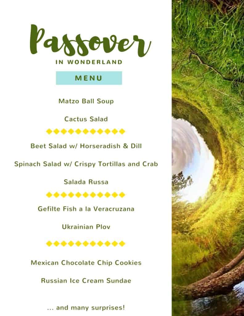 Passover in wonderland menu