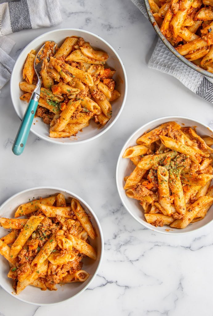 Penne Pasta with Ground Beef