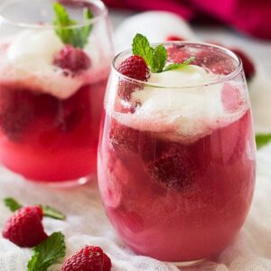 This Pink Champagne Float is the perfect treat for Valentine's Day! These would also be pretty at a bridal shower, Mother's Day or just any day you need something special! | www.countrysidecravings.com