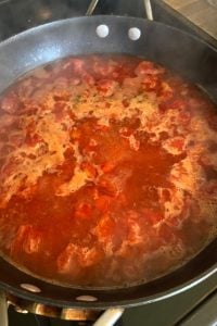 Pizza Potatoes is a pizza scalloped potatoes recipe with a box of scalloped potatoes, pepperoni, canned, diced tomatoes and shredded cheese.