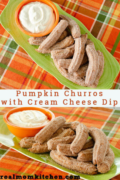 Pumpkin Churro with Cream Cheese Dip | realmomkitchen.com