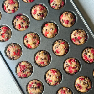 Raspberry banana muffins.