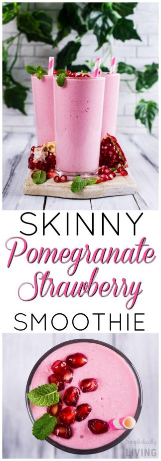 Skinny Pomegranate Strawberry Smoothie #skinny #smoothie #smoothierecipes #strawberry #pomegranate