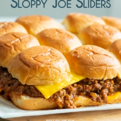 tray of warm sloppy joe sliders