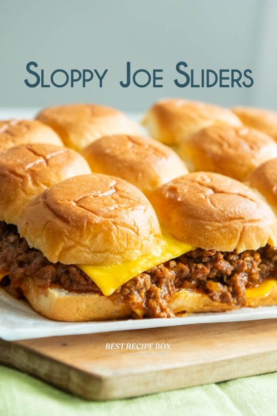 tray of warm sloppy joe sliders