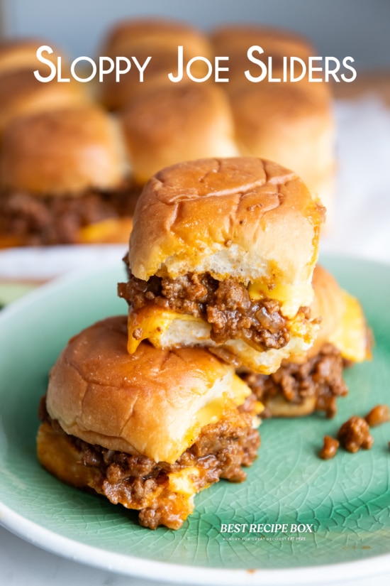 stacked sloppy joe sliders or pull apart sloppy joe sliders