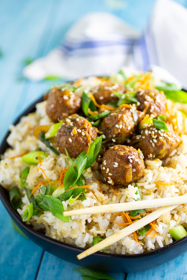 Slow Cooker Mongolian Meatballs are a super easy appetizer recipe featuring savory slow cooker meatballs in a sticky Mongolian glaze sauce.  This restaurant inspired recipe is a family favorite perfect for game day food, holiday appetizers for a crowd, or even served with rice for dinner.