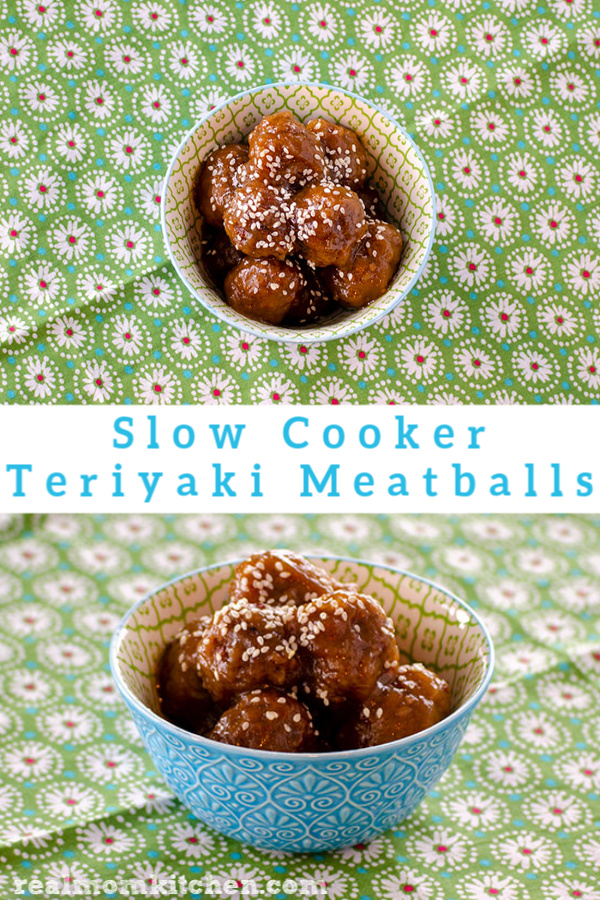 Slow Cooker Teriyaki Meatballs | realmomkitchen.com
