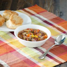 Slow Cooker Vegetable Beef Soup | realmomkitchen.com
