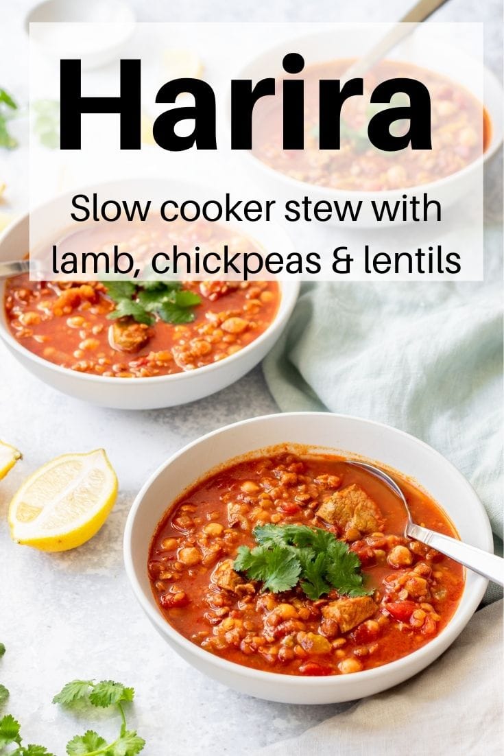 Harira lamb stew pin image