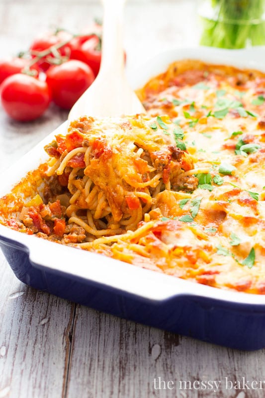 Southwestern Spaghetti Pie Casserole
