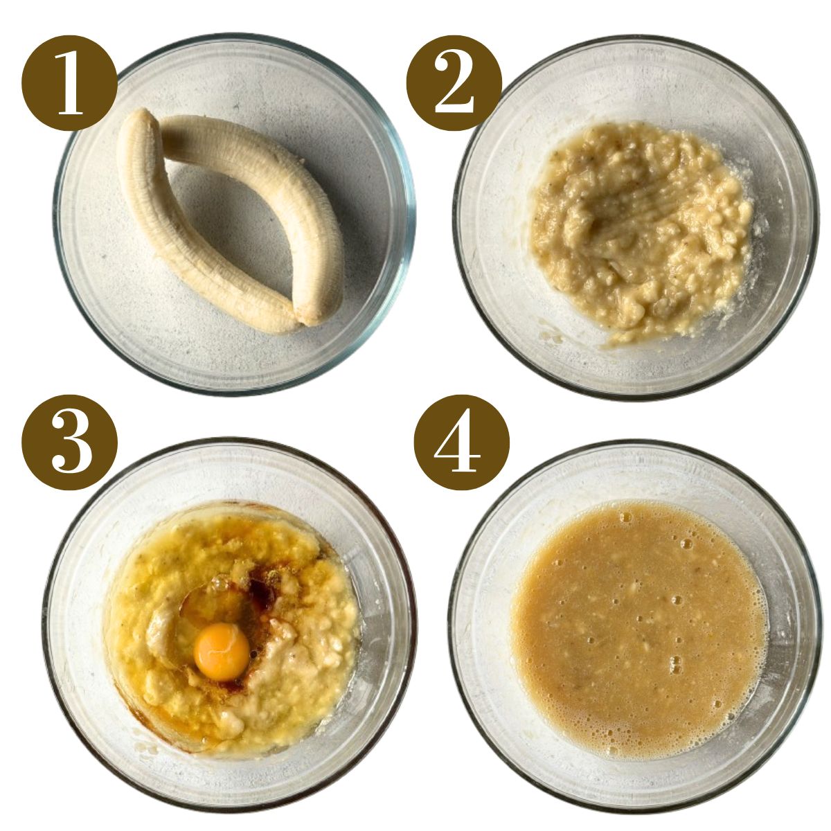 Steps to make raspberry banana muffins.