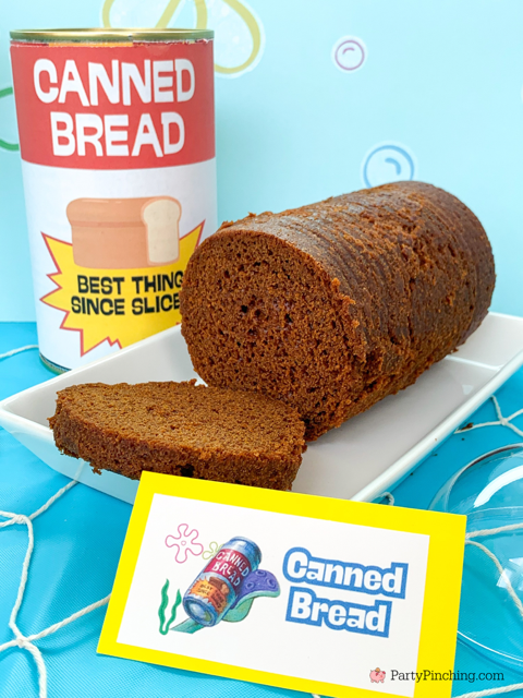 canned bread, ultimate spongebob party, spongebob theme party, best easy spongebob party ideas, cute creative spongebob party ideas, chocolate bars, kelpo cheesecake cups, best spongebob doodle bob cake, chum bucket chum on a stick, sandy's tree dome moon pies