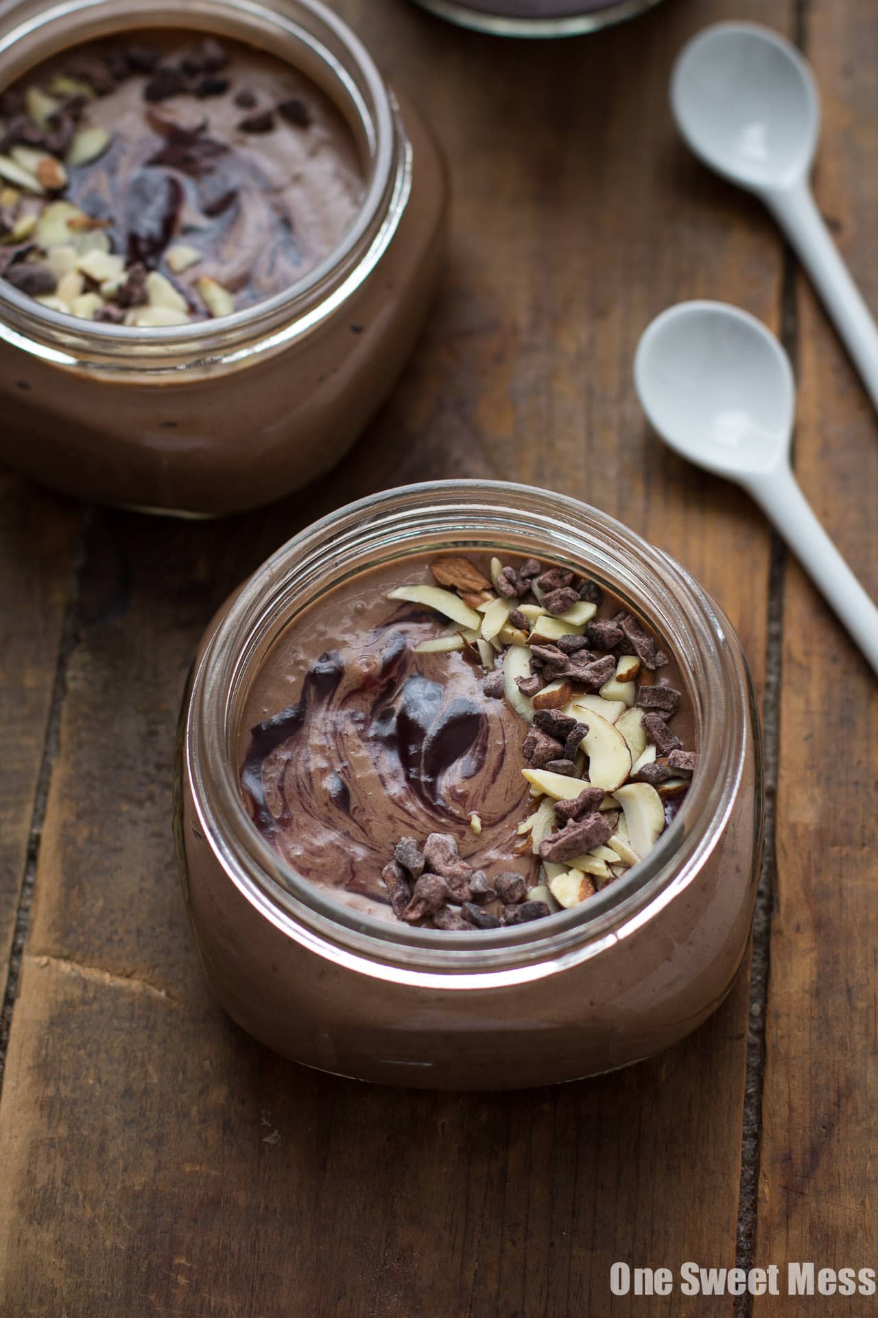 Vegan Chocolate Pudding with Raspberry Swirl (Healthy + Gluten-Free)