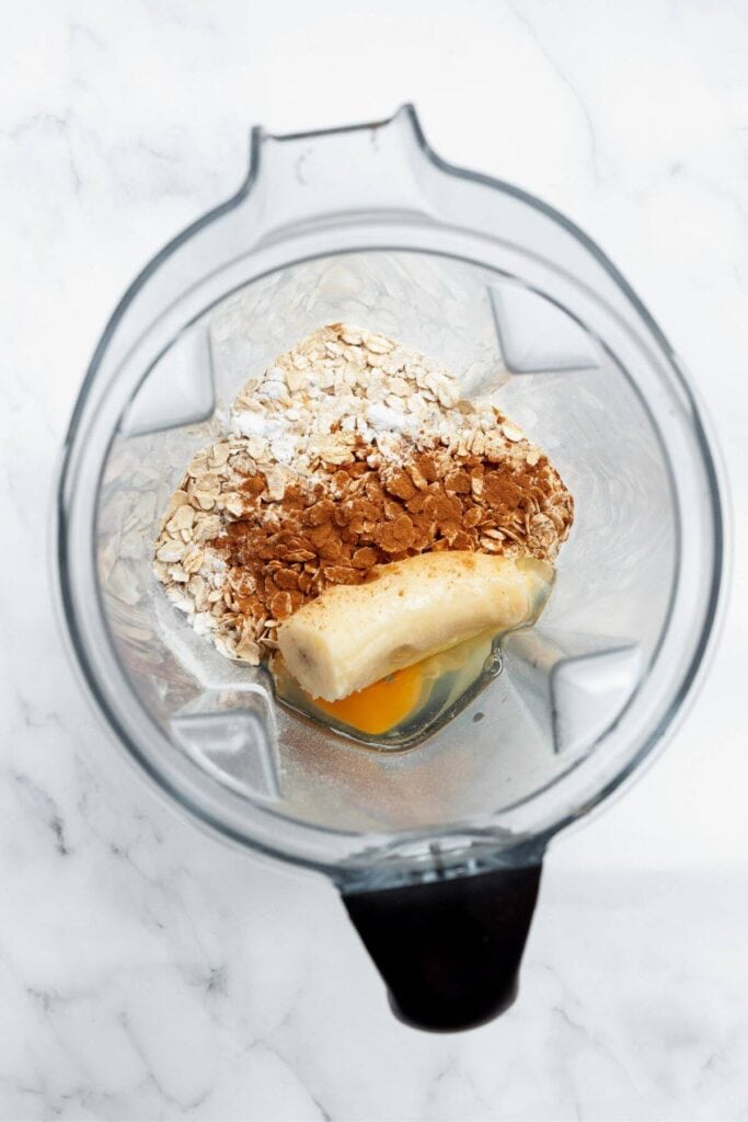 ingredinets in blender before blending