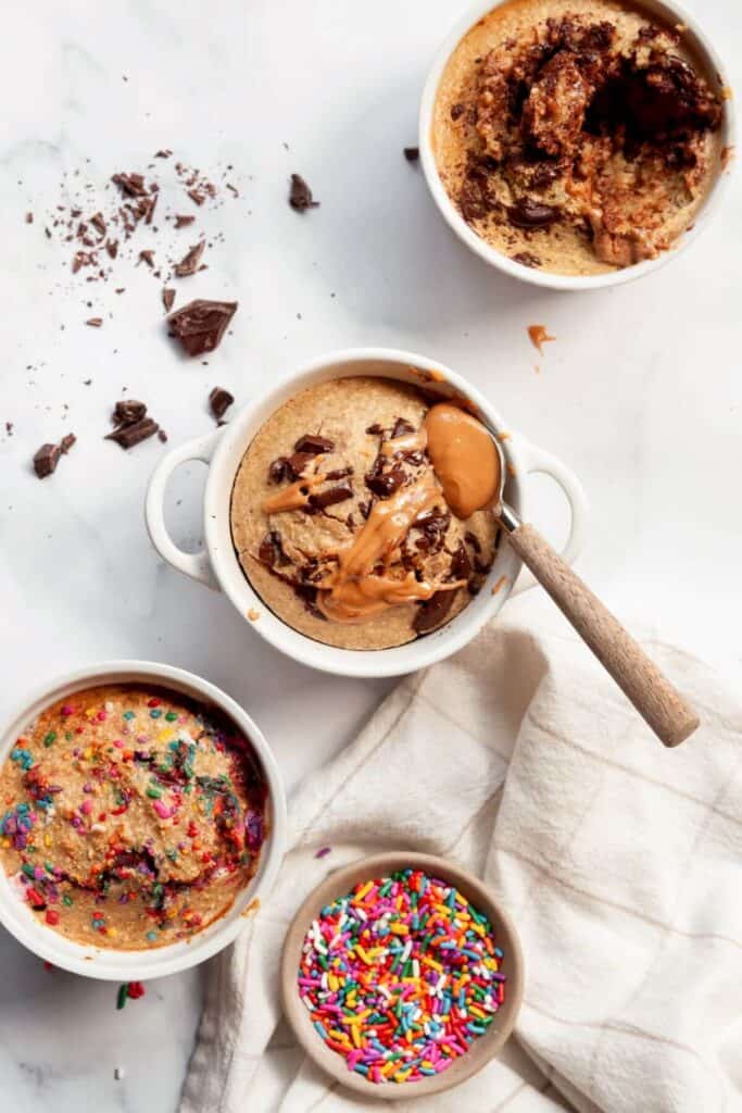 peanut butter and funfetti air fryer baked oats