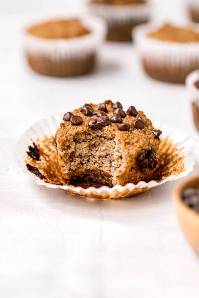 bite of gluten free banana muffin