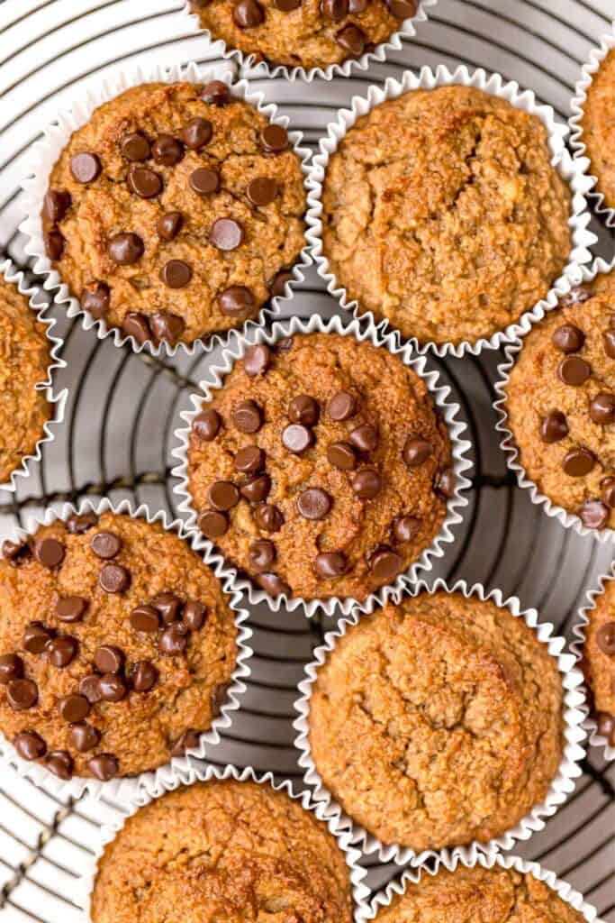 gluten free chocolate chip banana muffins