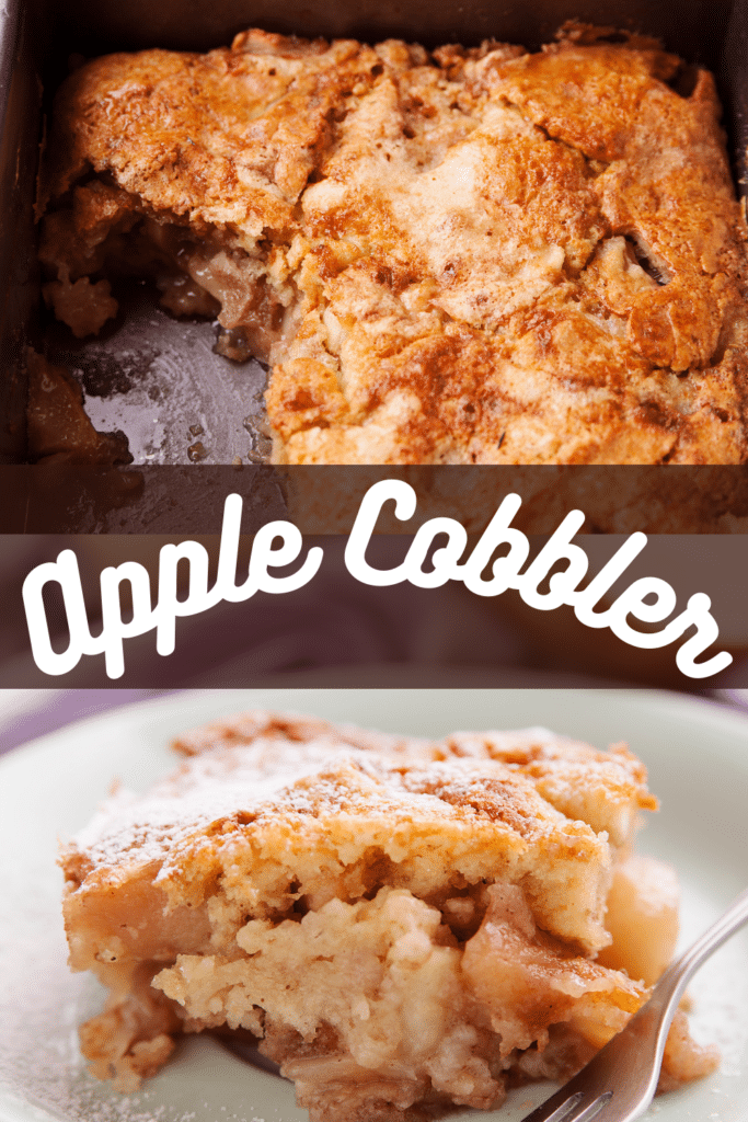 apple cobbler with text
