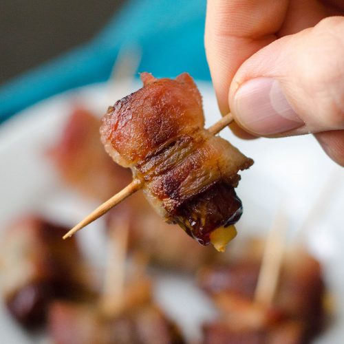 Bacon Wrapped Dates with Goat Cheese: A simple 3-ingredient appetizer that's sure to become a favorite at your next gathering!