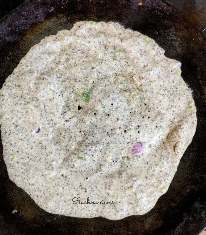 vegan millet and lentil crepe