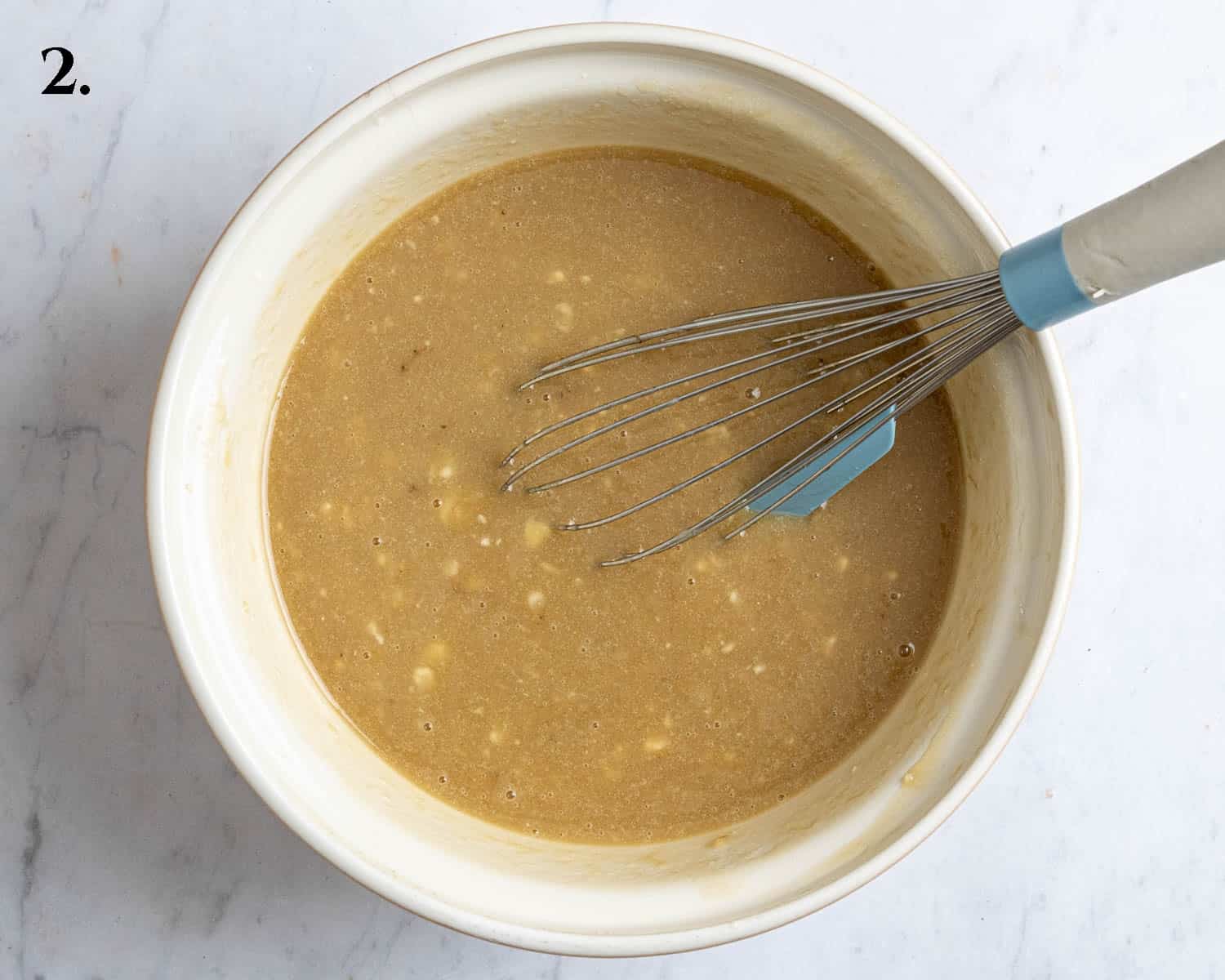 Step 2, the wet ingredients in a bowl.