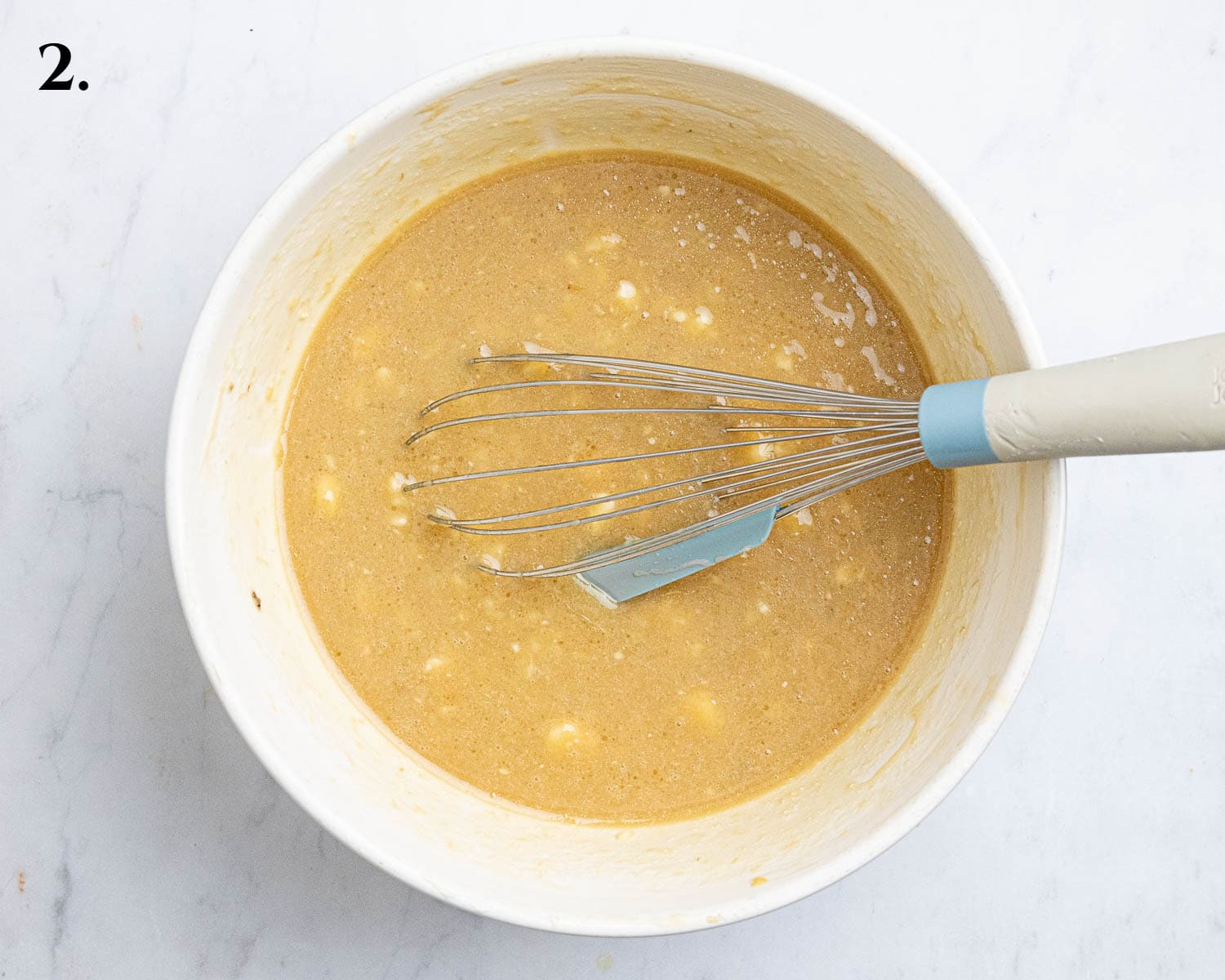 Step 2, the wet ingredients in a bowl.