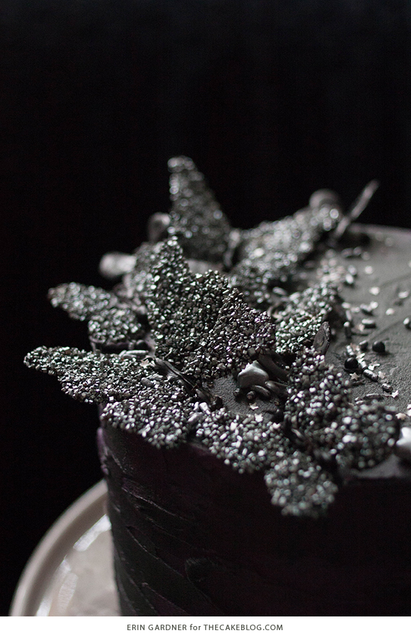 How to make a creepy-cool Black Butterfly Cake for Halloween! | Erin Gardner for TheCakeBlog.com