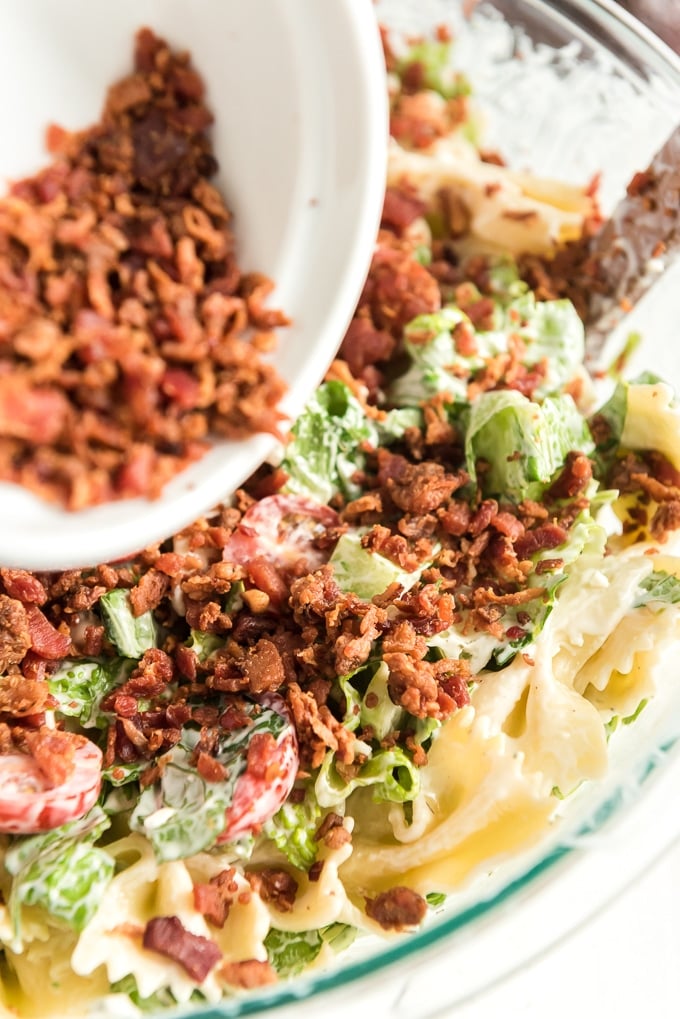 BLT pasta salad add bacon