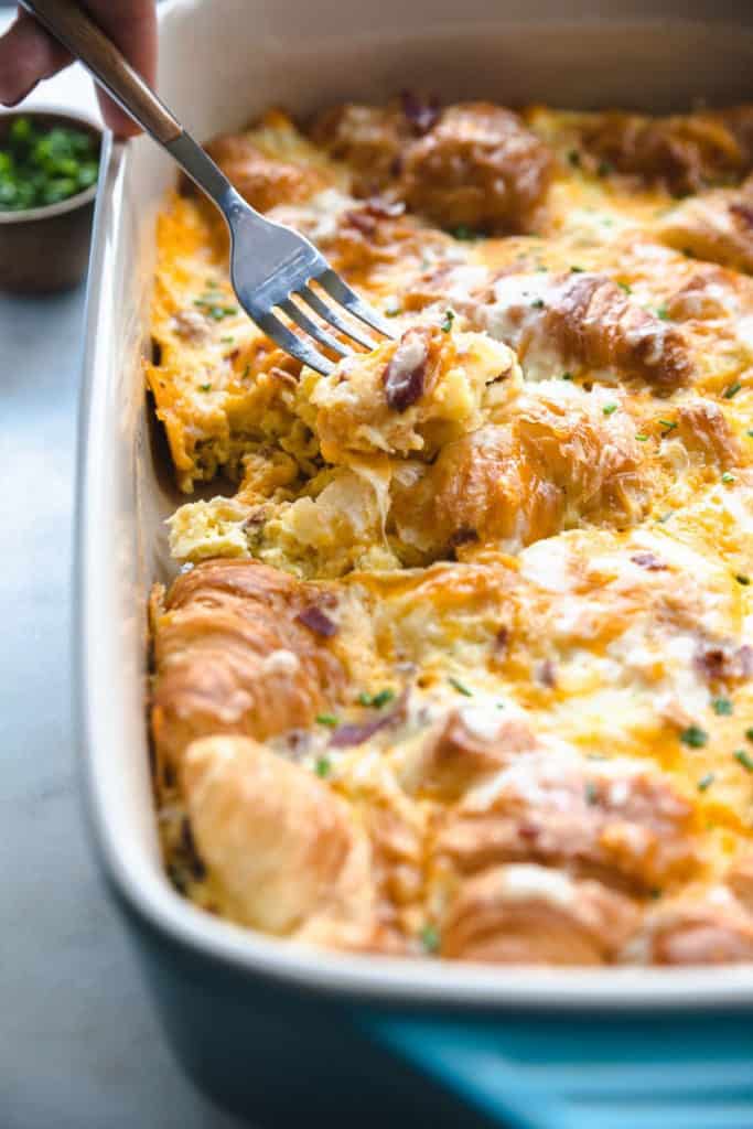 breakfast strata in pan