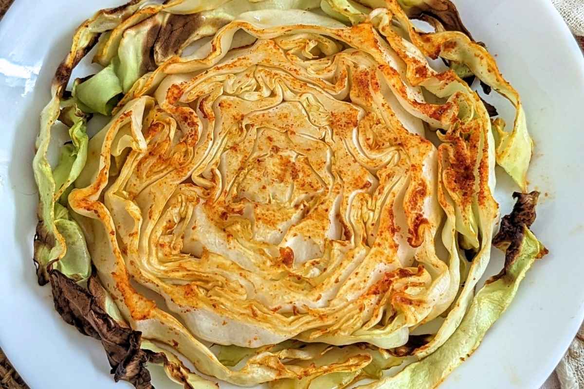 Cabbage steak on a plate