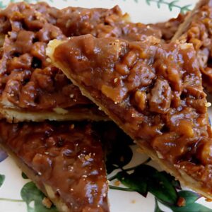 8-inch pan version of the caramel pecan bars originally from Epicurious.