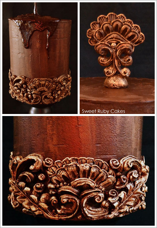Carved Ganache by Sweet Ruby Cakes  | TheCakeBlog.com