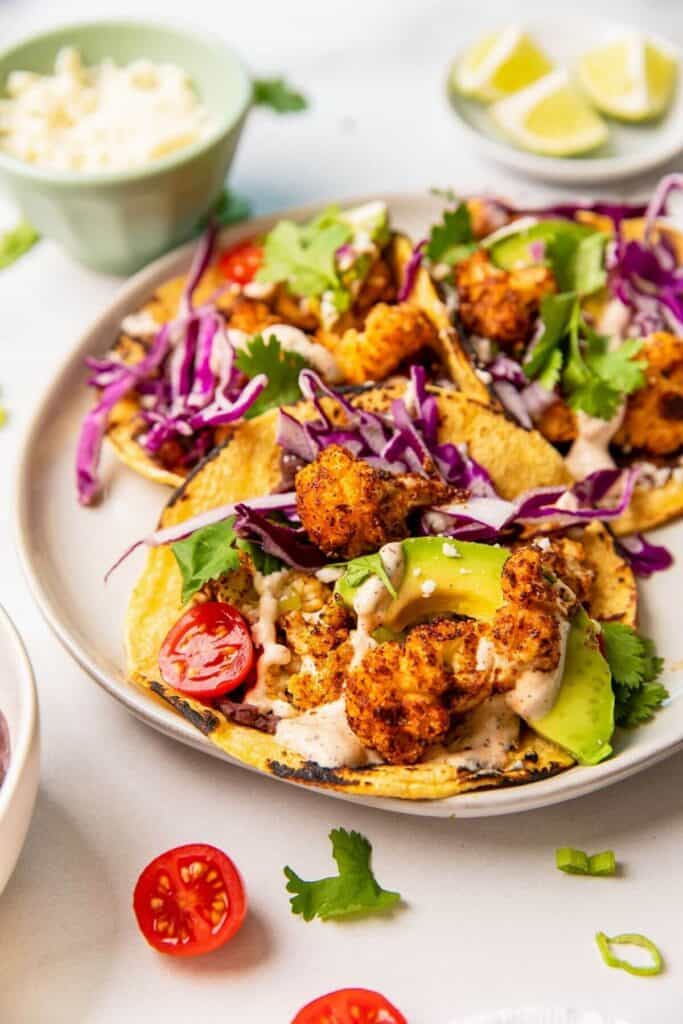 roasted Mexican cauliflower tacos