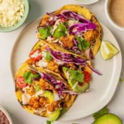 Vegetarian Cauliflower Tacos with Cilantro Yogurt Crema