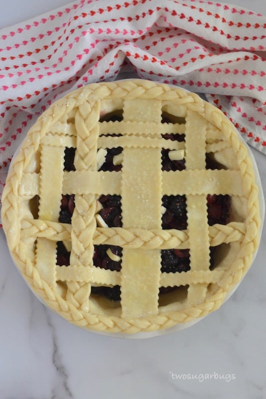 Prepared pie ready for the oven
