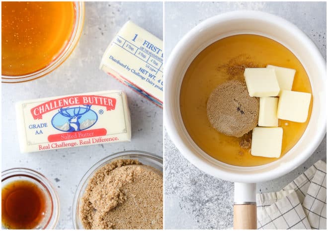 liquid ingredients for chewy chocolate chip granola bars