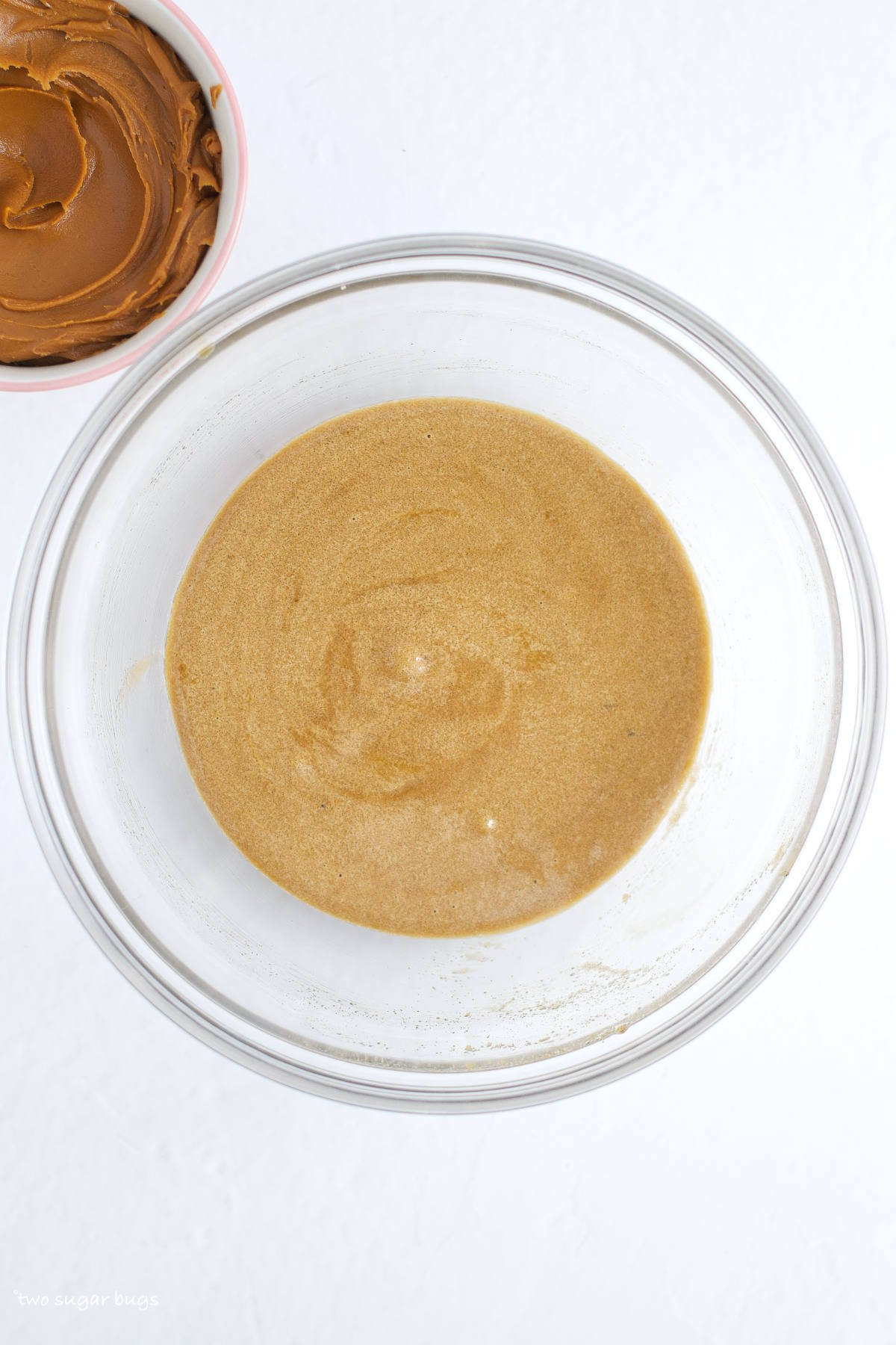 eggs and sugar mixed in a bowl