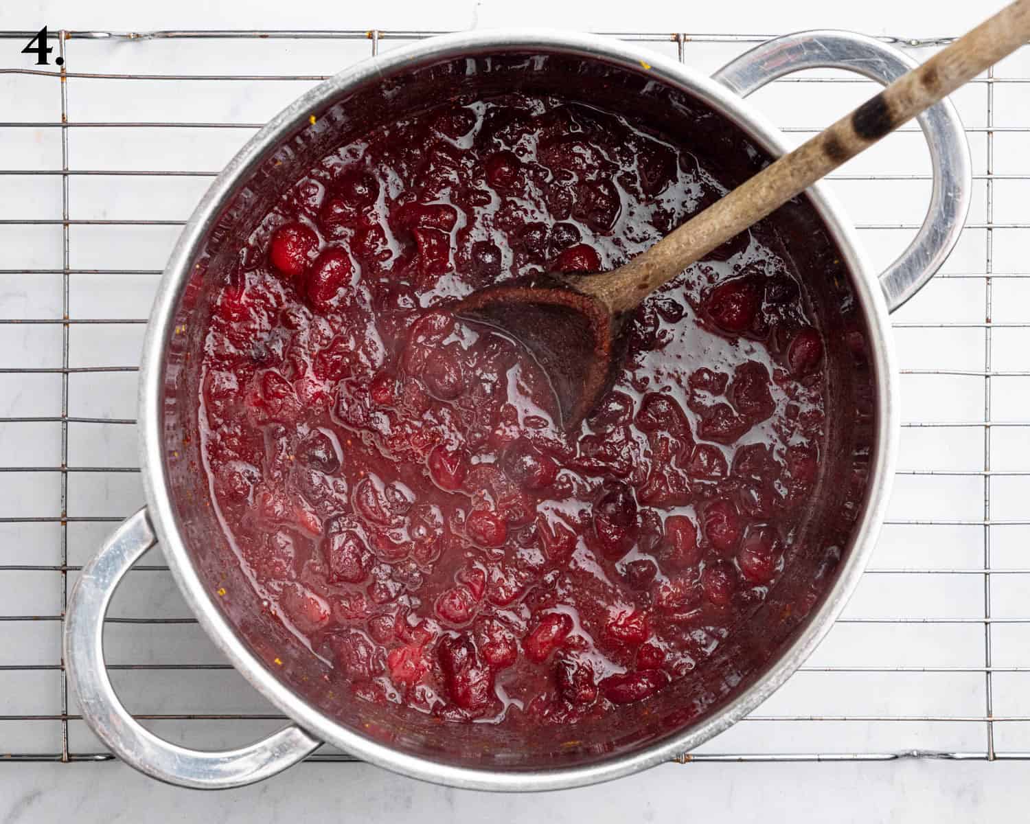 Step 4, the cooked cranberries