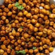 ultra crispy air fryer chickpeas that are golden brown and perfectly seasoned