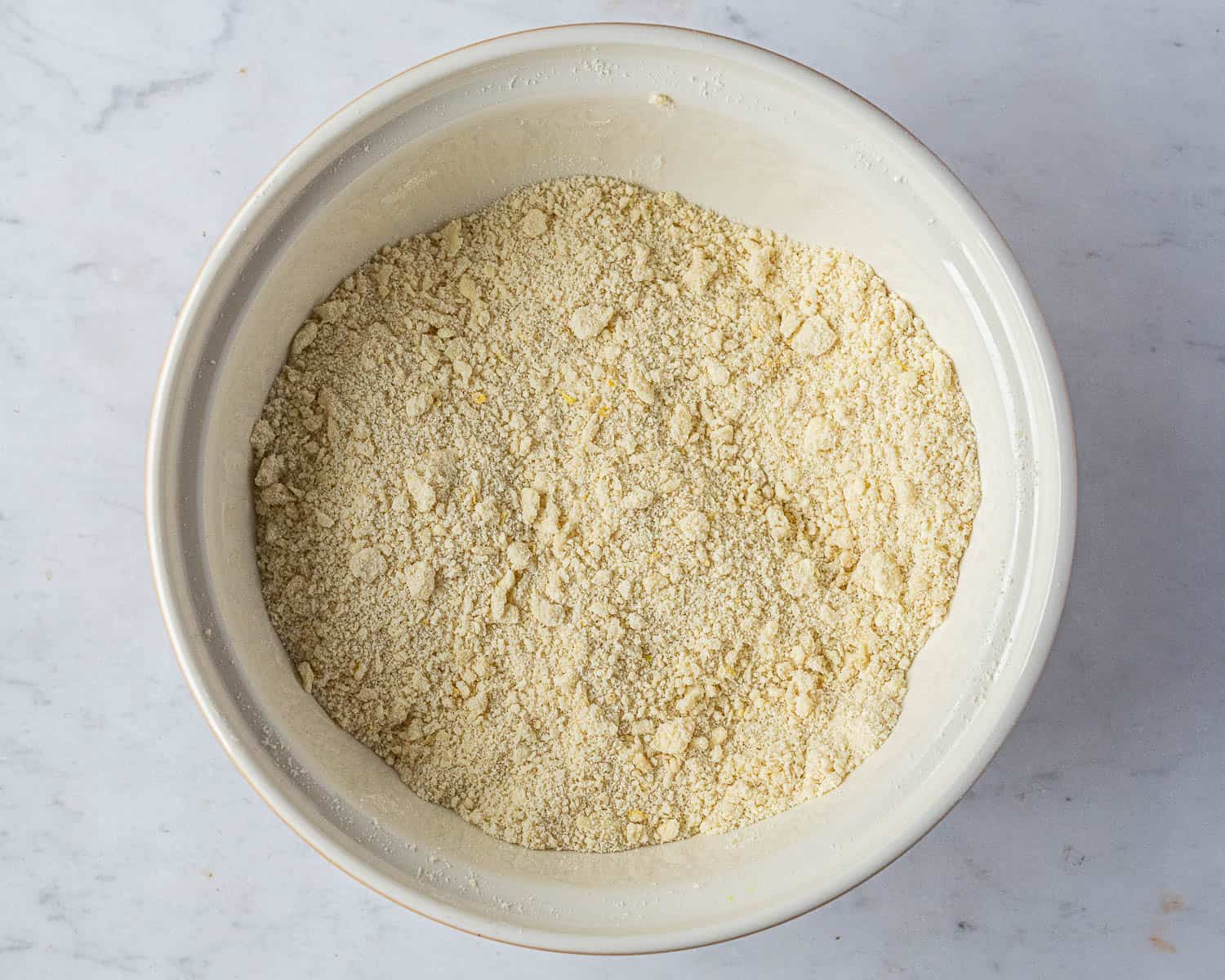 Step 1, the flour with the butter rubbed in.