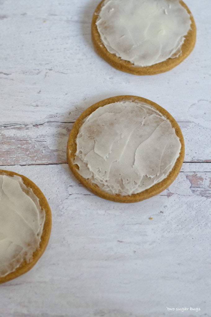 cookie with a light layer of smooth buttercream