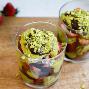 Top down shot of Dubai Strawberry Cup.