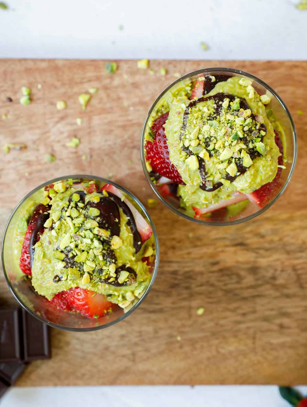 Top down shot of Dubai Strawberry Cup.