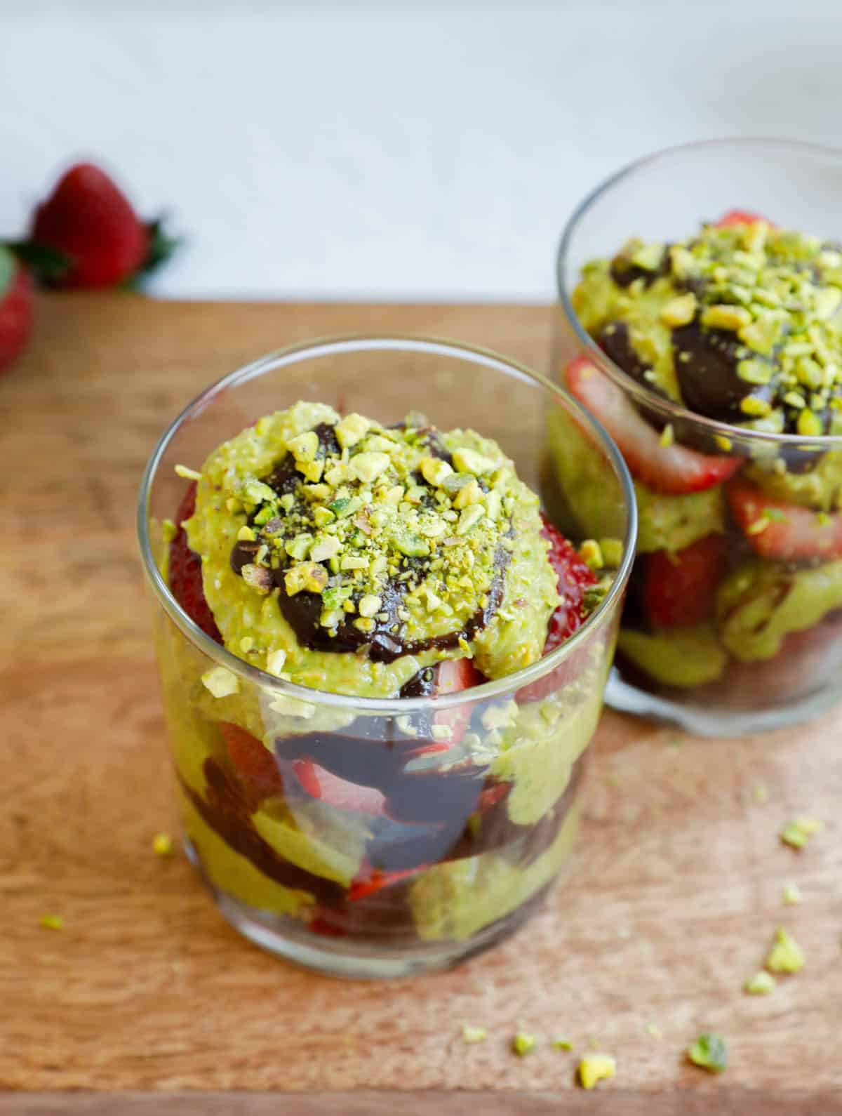 Top down shot of Dubai Strawberry Cup.